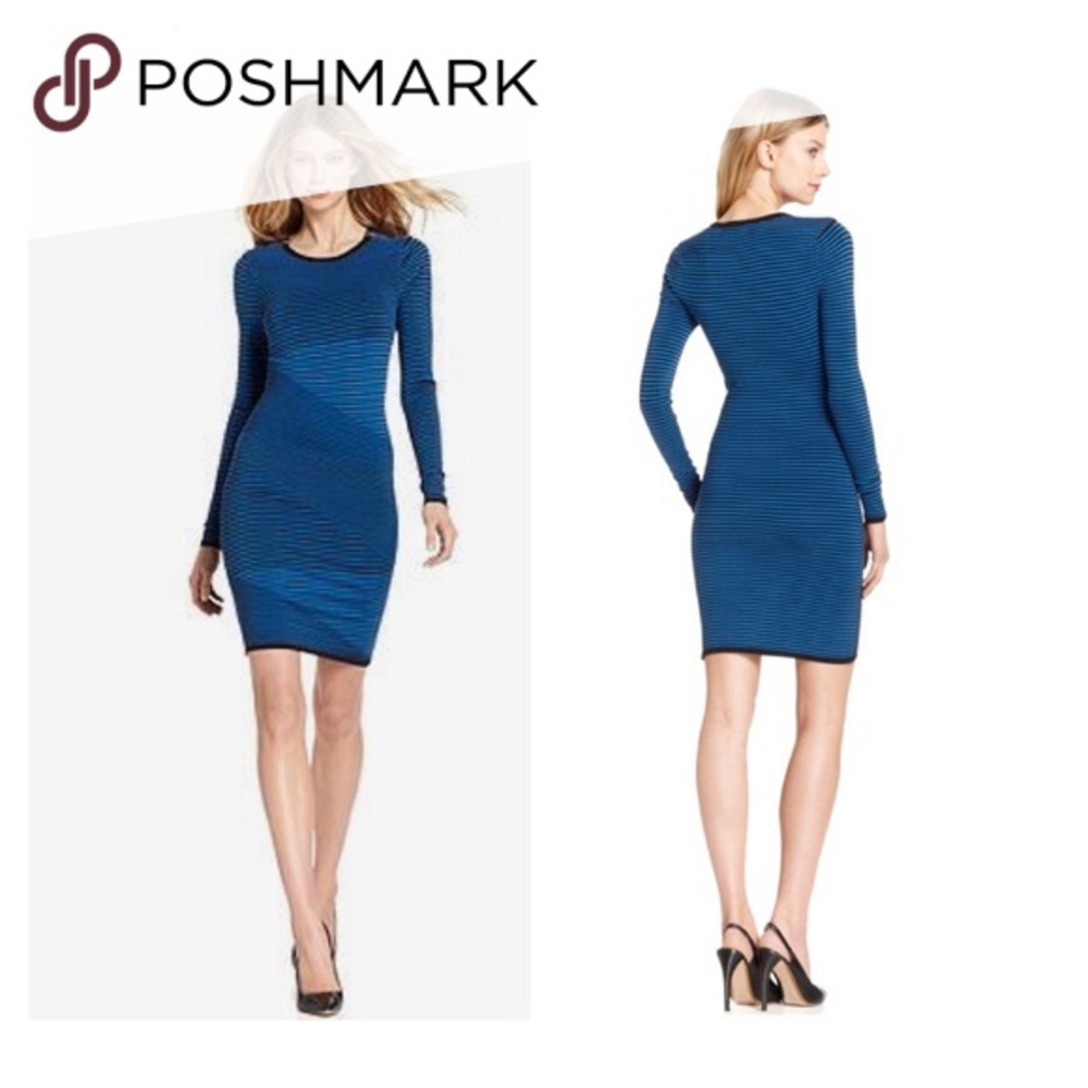 Michael Kors Small Blue and Black Striped Dress
